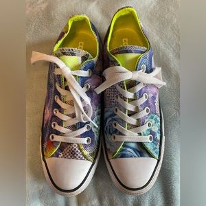 Blue/Purple floral Converse